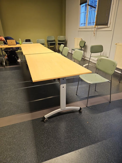 Table de réunion rectangulaire en bois et métal