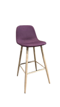 Tabouret haut en bois et tissu violet