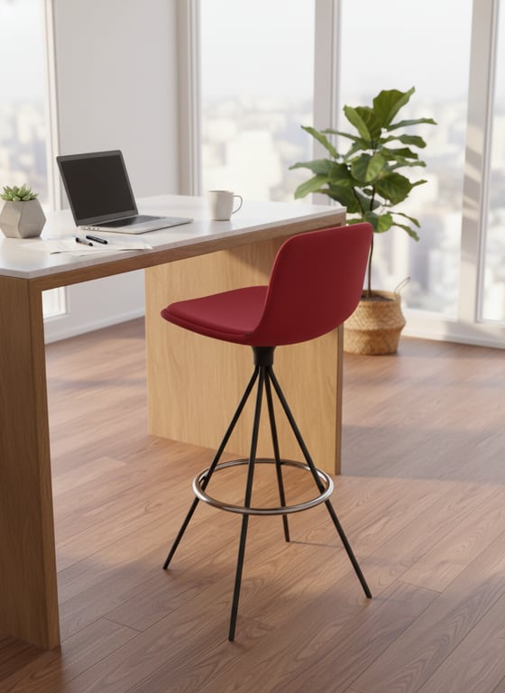 Tabouret haut rouge