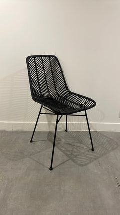 Chaise de cafétéria en bois et métal