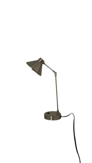 Lampe de table en acier brossé