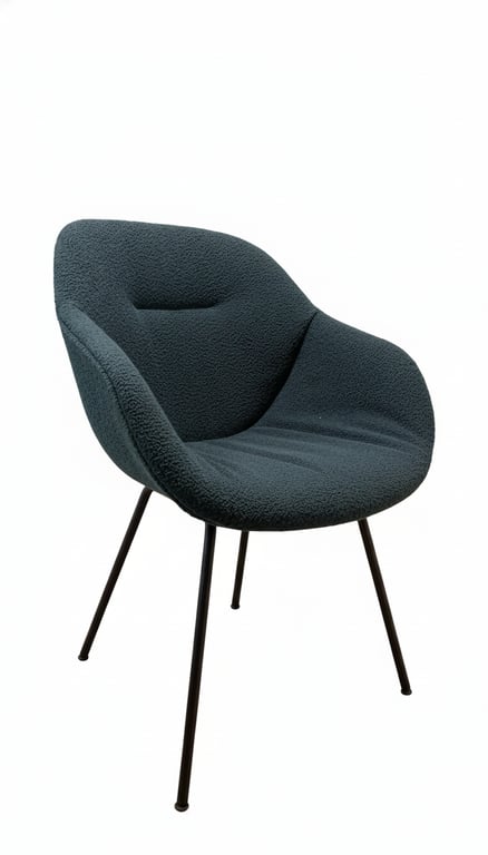 Fauteuil Hay AAC 127 -  accoudoirs en métal et tissu saphir