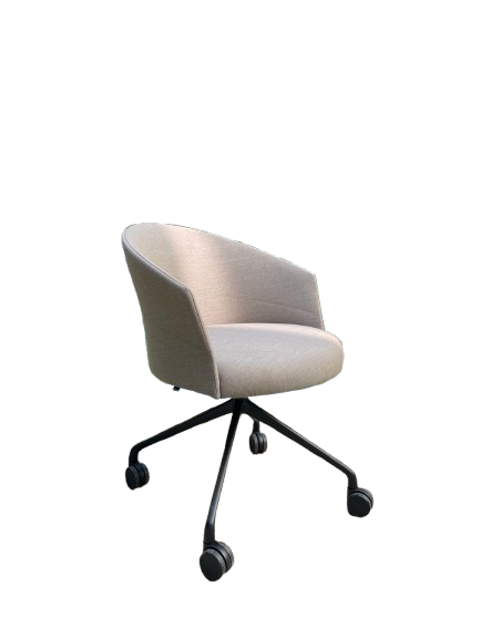Chaise de réunion Viccarbe avec accoudoirs et roulettes