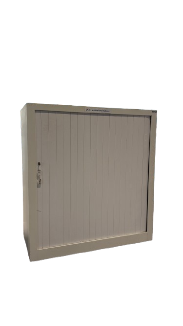 Armoire basse en métal avec portes à rideaux