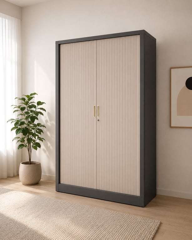 Armoire haute avec portes coulissantes