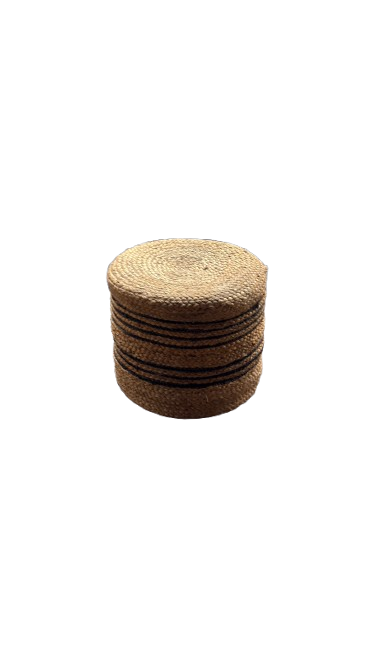 Pouf crème en fibre
