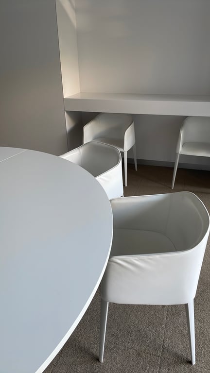 Chaise de réunion avec accoudoirs, coque et dossier plein