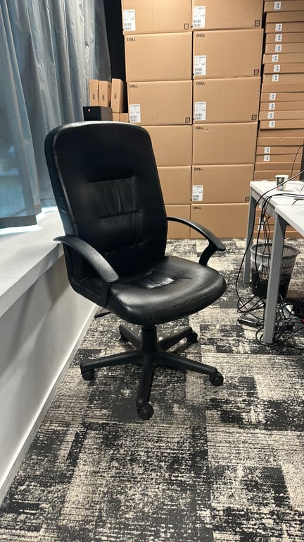 Fauteuil de bureau cuir noir - 3-4