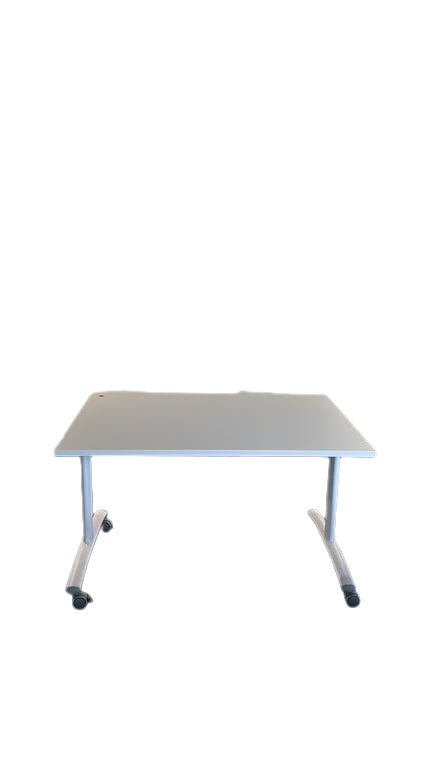Table rectangulaire 120x80 Blanc avec roulettes - face