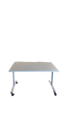 Table rectangulaire 120x80 Blanc avec roulettes - face