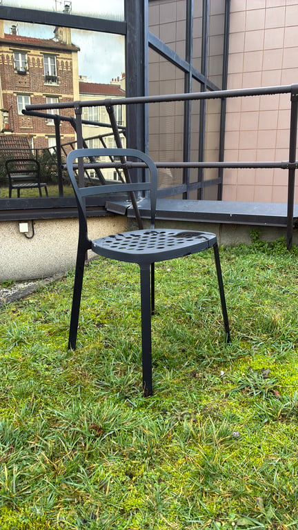 Chaise d'extérieur métal Noir - 3-4