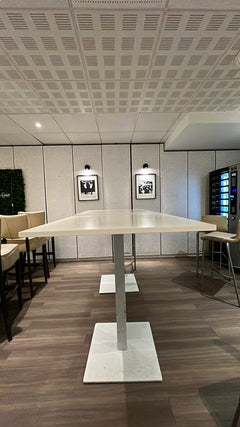 Table haute 100x100 Blanc - face