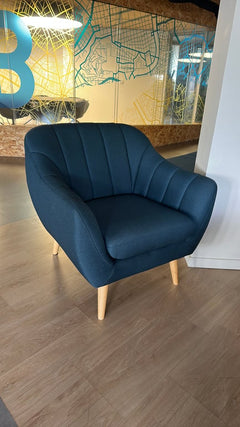 Fauteuil en tissu bleu - 3-4