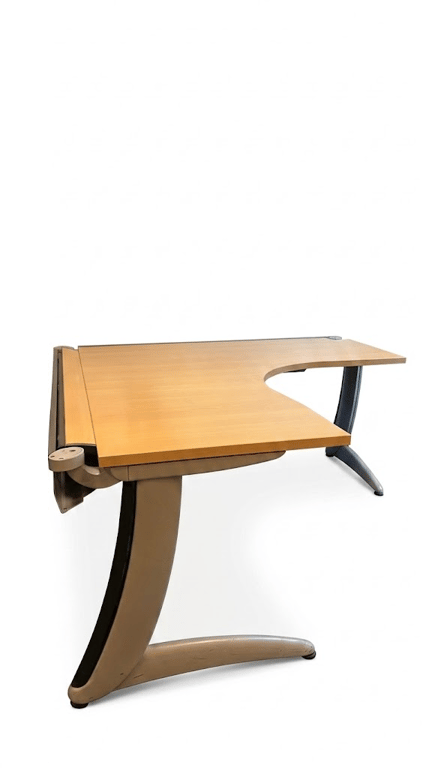 Bureau d'angle 160x160 Chêne et métal