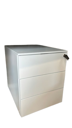 Caisson 3 tiroirs métal blanc