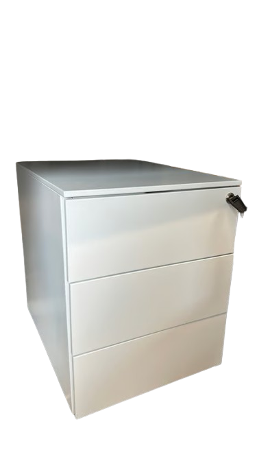 Caisson 3 tiroirs métal blanc