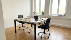 Sans marque - Bureau multimédia 2 postes bois gris 140 - Bureau multiposte avec accès top access et goulotte