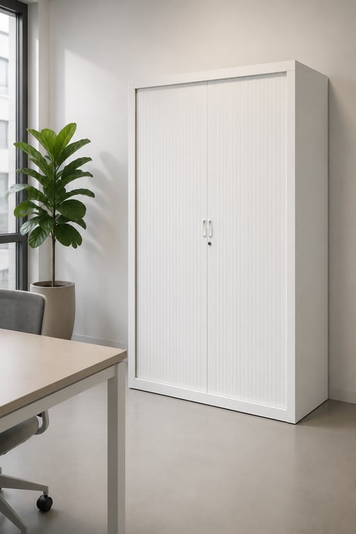 Armoire haute avec rideaux