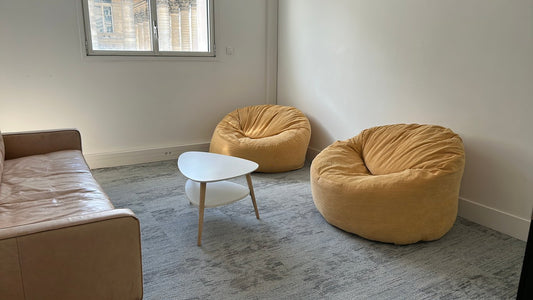 pouf jaune - Pouf spacieux en tissu Turmeric