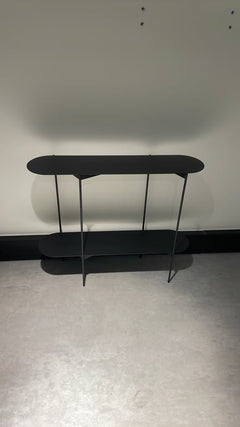 Table basse ovale noire en métal - 3-4
