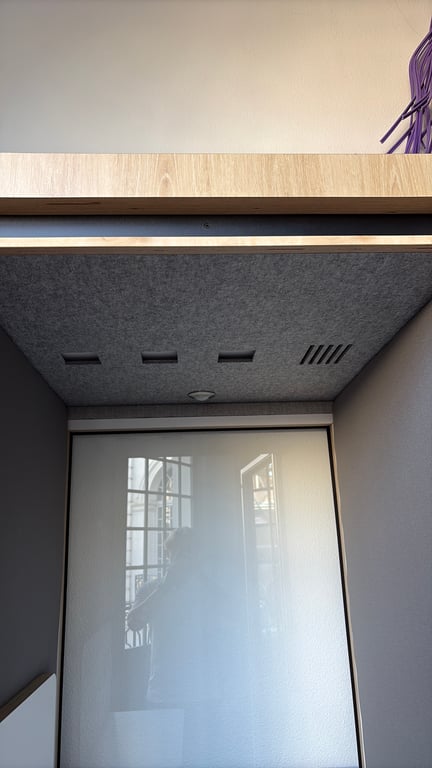 Cabine acoustique Solo en bois avec porte en verre - 3-4