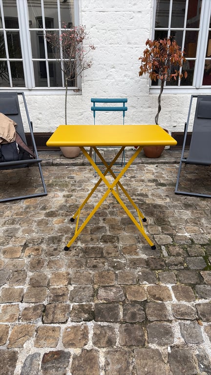 Table d'extérieur rectangulaire rabattable en métal - 3-4