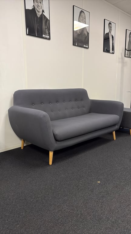 Canapé rectangulaire tissu gris - 3-4