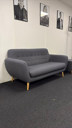 Canapé rectangulaire tissu gris - 3-4