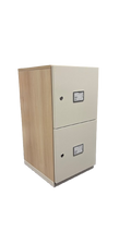 Casier 2 compartiments en bois crème