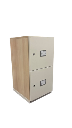 Casier 2 compartiments en bois crème