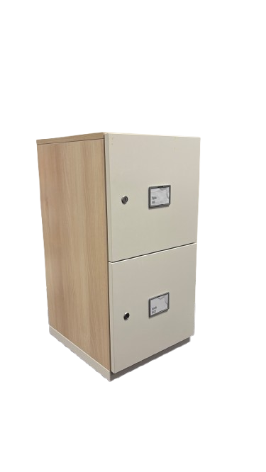 Casier 2 compartiments en bois crème