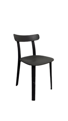 Chaise de cafétéria Vitra en plastique noir - Modèle C0164 - 3-4