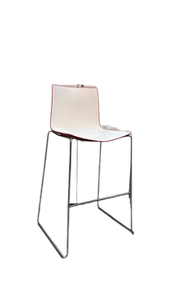 Chaise haute Arper Califa 46 blanche et rouge - 3-4