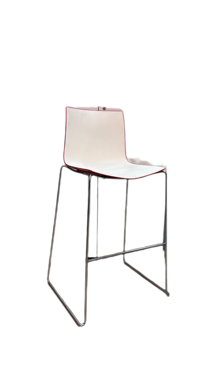 Chaise haute Arper Catifa 46 blanche et rouge