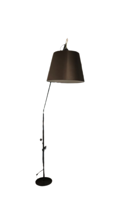 Lampadaire sur pied en métal noir - face