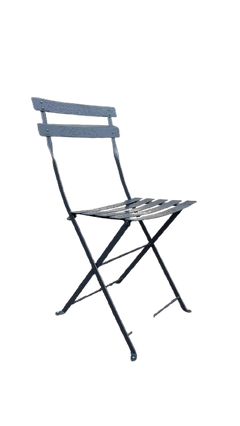 Chaise pliante métal gris