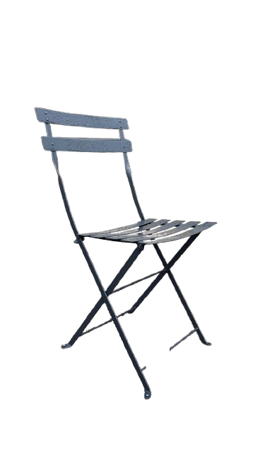 Chaise pliante métal gris