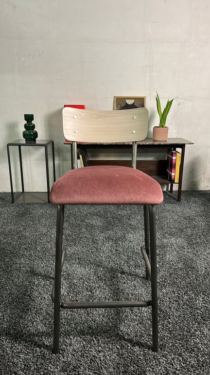 Chaise de bar Les Gambettes Suzie Rose - face