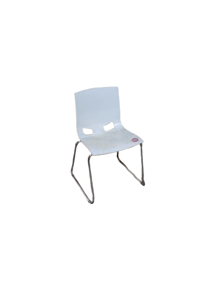 Chaise de cafétéria plastique blanc