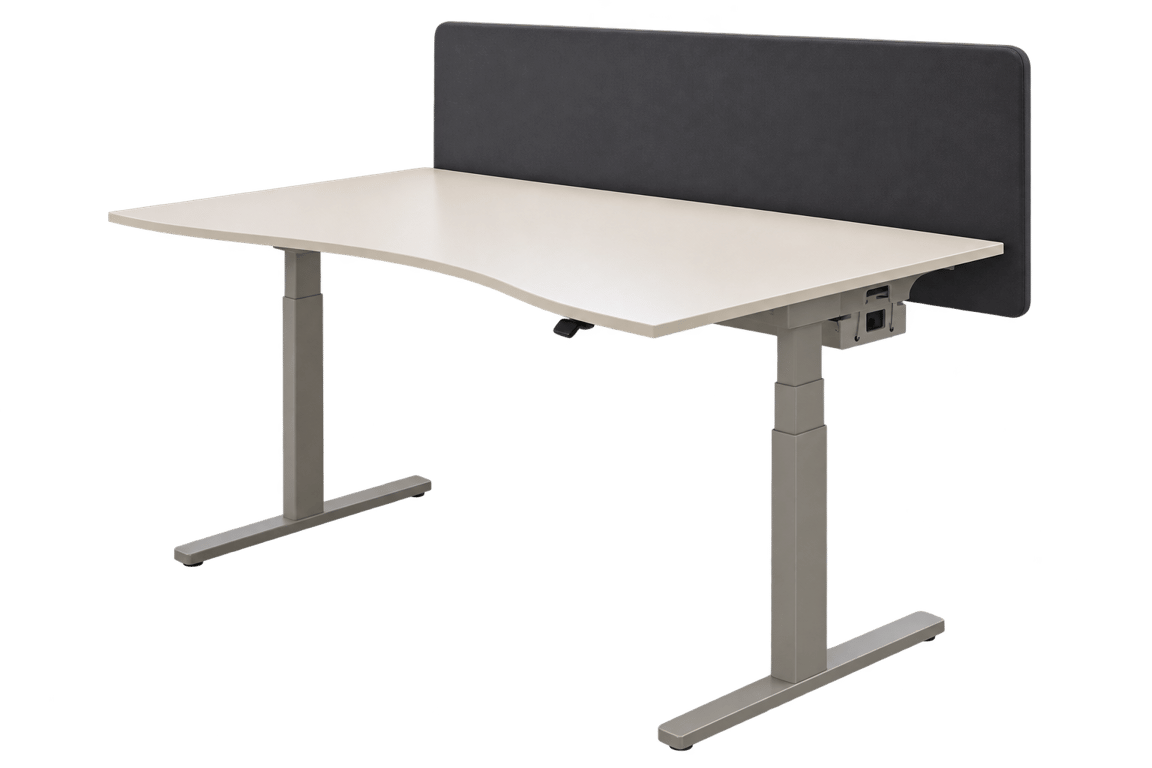 Bureau réglable 180x80 - Bene Level lift - avec cloison