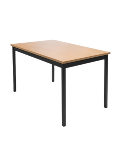 Bureau droit 120x60 chêne et métal noir