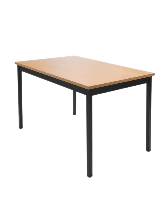 Bureau droit 120x60 chêne et métal noir