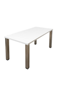 Bureau droit 175x65 blanc et chrome