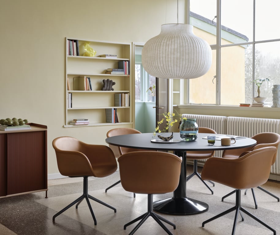 Chaise de réunion Muuto Fiber Armchair cuir