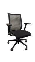 Fauteuil de bureau en tissu noir et résille