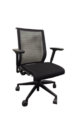 Fauteuil de bureau en tissu noir et résille