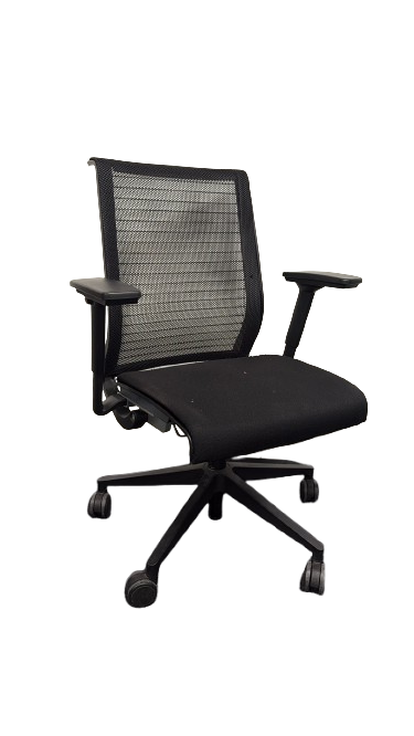 Fauteuil de bureau en tissu noir et résille