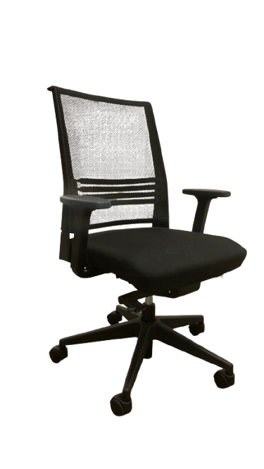 Fauteuil de bureau noir avec roulettes et dossier résille