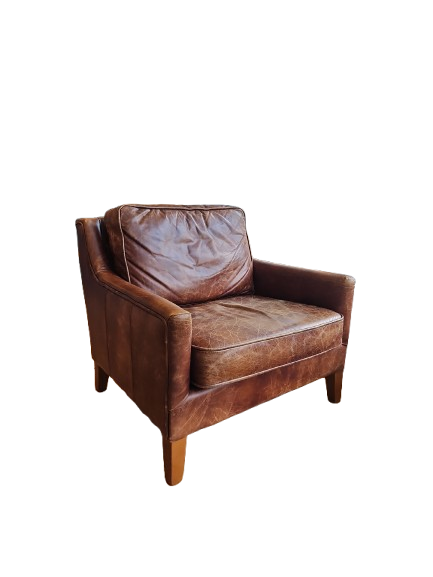 Fauteuil en cuir avec accoudoirs