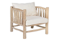 Fauteuil en bois et tissu blanc Maison du monde